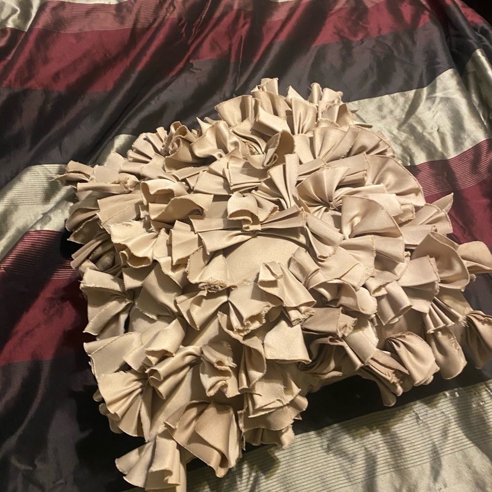 Ruffled Bronze Cushion